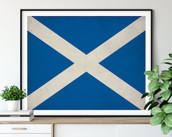 Scotland Flag Art, Scotland Flag Print, Flag Poster, Country Flags, Painting, Scottish Flag, Scottish Gifts, Scotland Print, Scotland Art