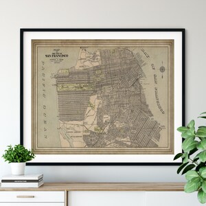 1901 San Francisco California Map Print, Vintage Map Art, Antique Map, San Francisco Map, Old Maps, San Francisco Print, San Francisco Art