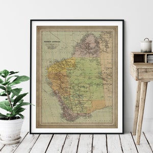 1904 Western Australia Map Print: Vintage Australian Wall Art