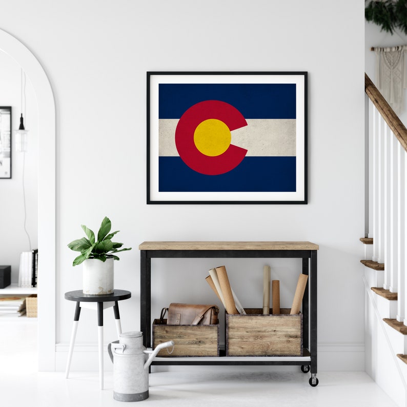 Colorado Flag Art Colorado Flag Print Flag Poster State Etsy