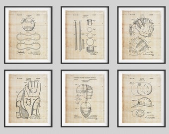 Baseball Patent Print Set, Panel Art, Vintage Patent Art, Baseball Gift, Baseball Decor, Baseball Art, Baseball Print, Poster, Boys Room Art