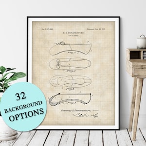 May include: A vintage patent drawing for a toe slipper, showing four different views of the slipper. The drawing is on a beige background with a grid pattern. The patent number is 1,525,848 and the date is February 10, 1925. The inventor's name is Barney S. Bonaventure.