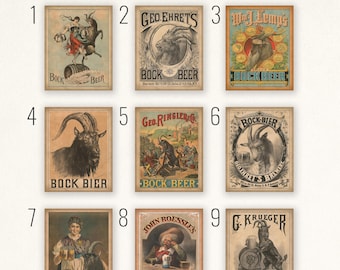 1800s Vintage Beer Ad Art Prints: Choose Your Design