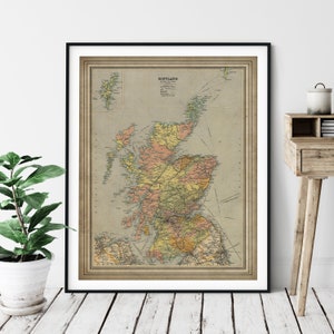 1912 Scotland Railroad Map Print, vintage Scotland Map Art, Antique Scotland Map, Old Map, Railway Map, Train Gifts, Locomotive Wall Art