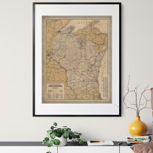 1900 Wisconsin Railroad Map Print, Vintage Wisconsin Map Art, Antique Wisconsin Map, Old Map, Railway Map, Train Gifts, Locomotive Wall Art image 7