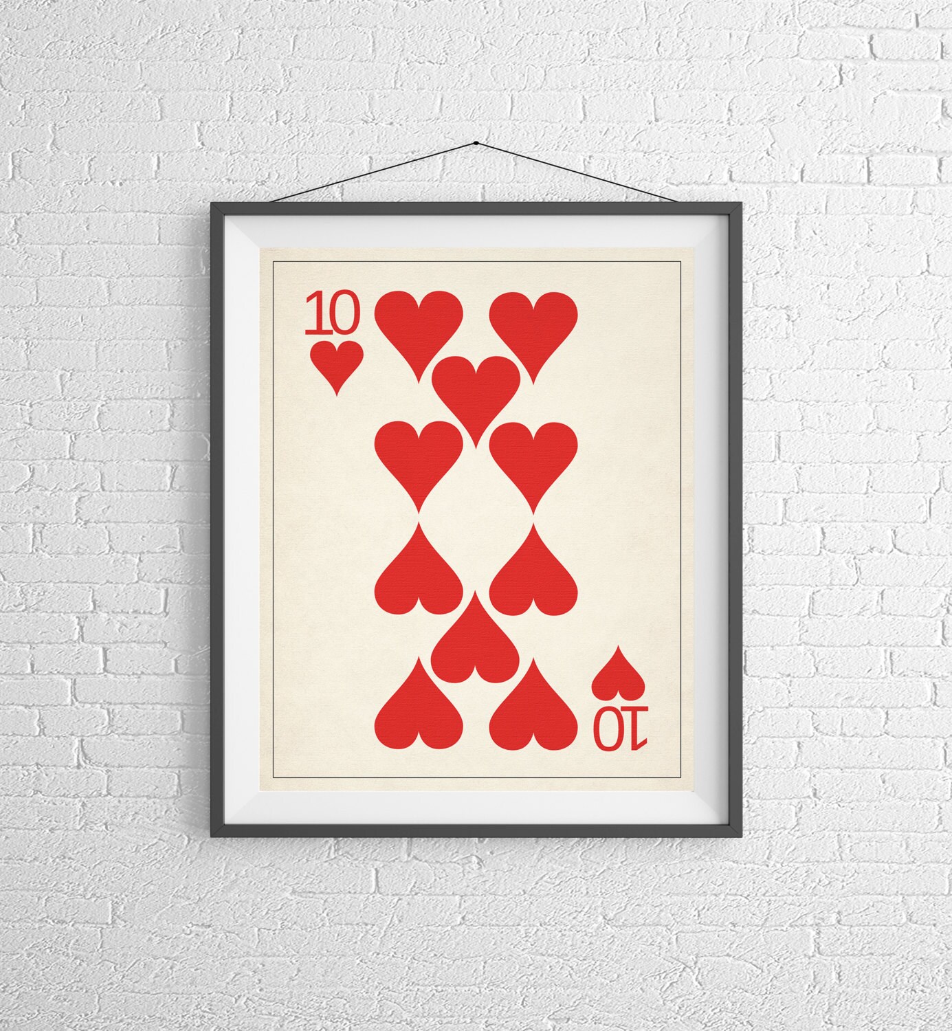 10 of Hearts Playing Card Art, Playing Cards Print, Game Room Decor, Game  Room Art, Poker Gifts, Gambling Gift, Office Art, Man Cave Art
