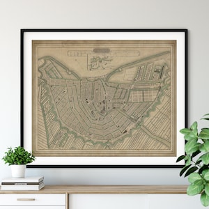 1835 Amsterdam Map Print, vintage Map Art, Antique Map, Wall Art, History Gift, Old Maps, Netherlands Map, Amsterdam Art, Amsterdam Print