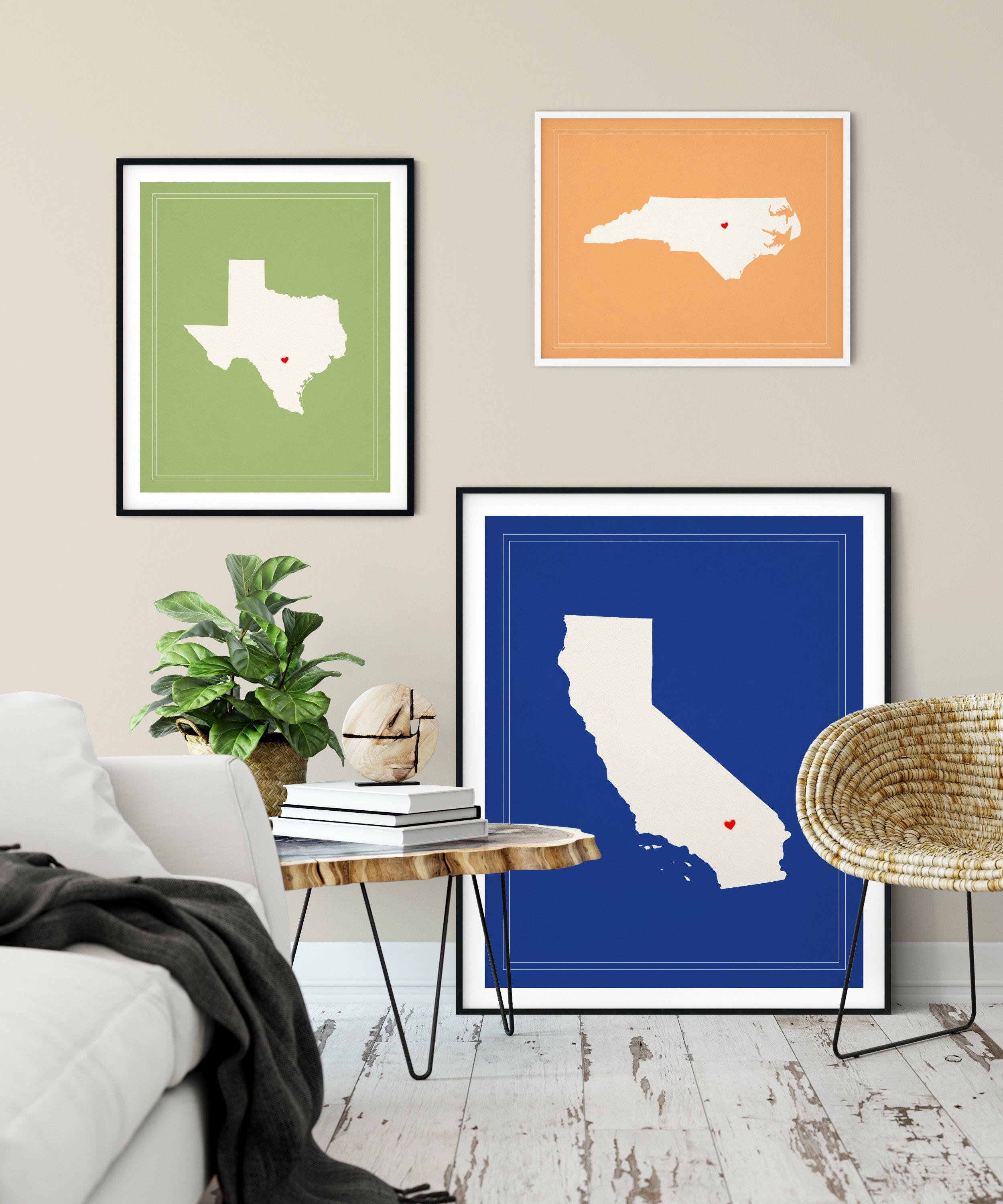 Custom North Carolina Art, Personalized NC State Art, Customized State ...