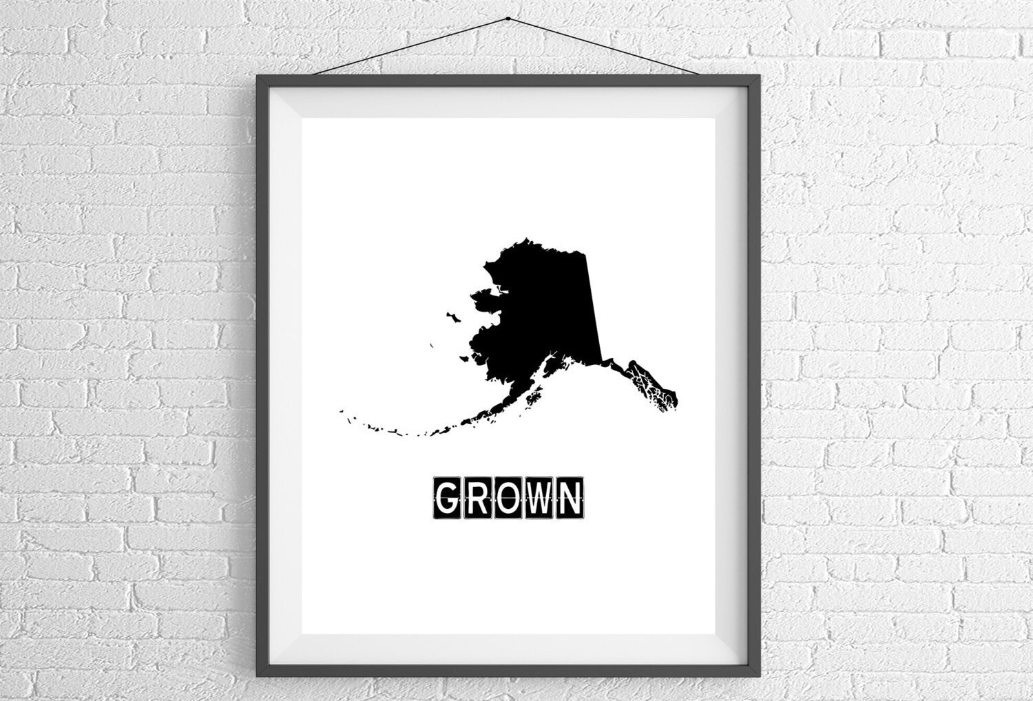 alaska grown print alaska art alaska print home grown state art