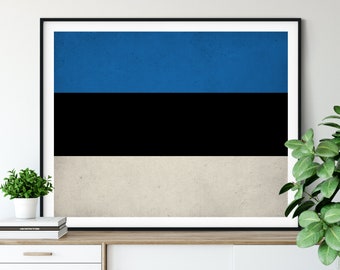 Estonia Flag Art, Estonia Flag Print, Flag Poster, Country Flags, Estonia Poster, Wall Art, Housewarming Gifts, Wall Decor, Flag Painting