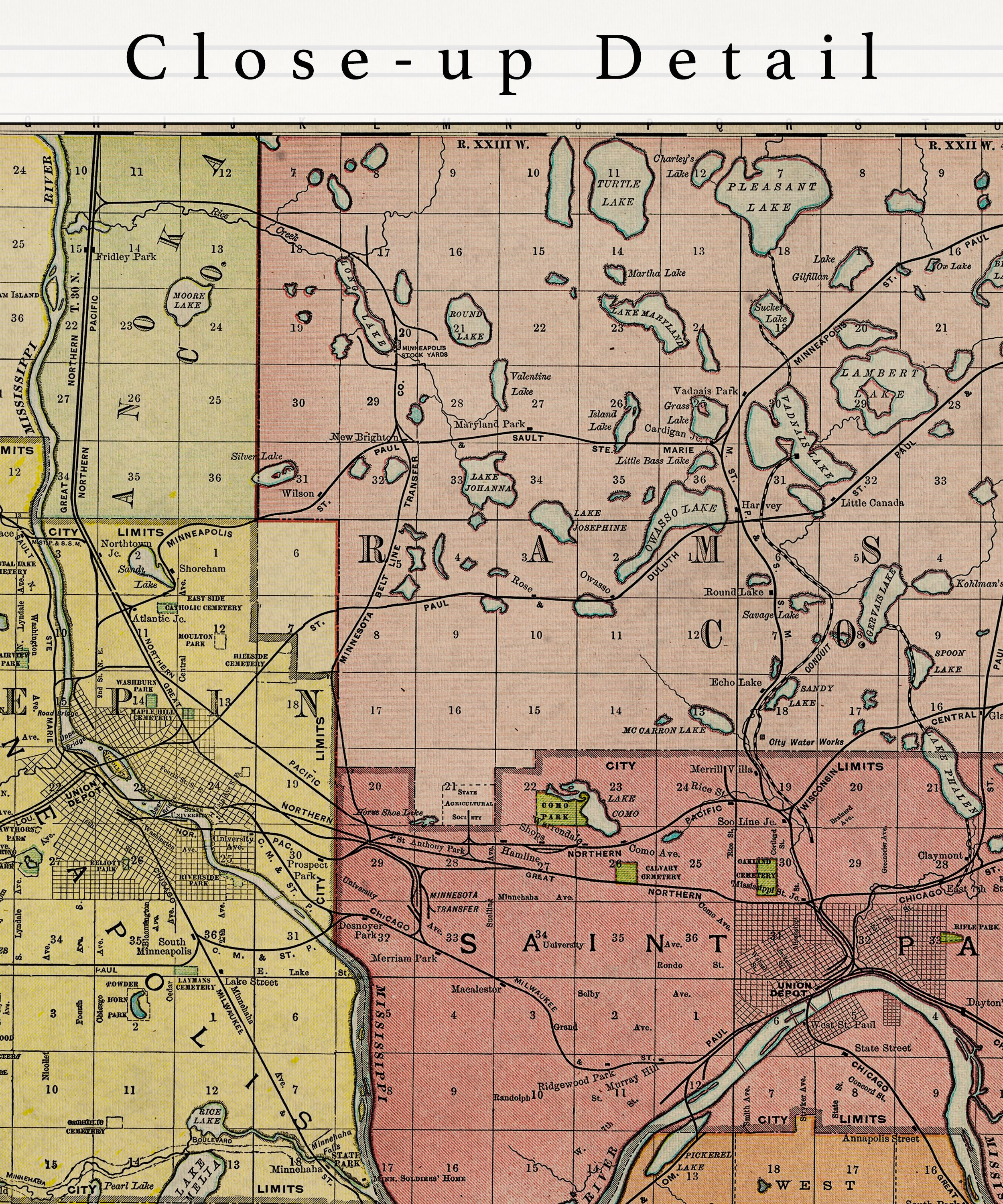 St Paul, MN 1891 Map Wall Mural - Murals Your Way