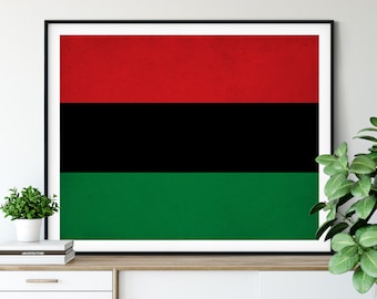 Pan African Flag Print, Black Rights Flag, African American Flag Art, Black Pride Flag, Black Rights Art, Black Rights Poster, Liberation