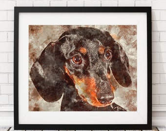 Dachshund Watercolor Print, Dog Print, Watercolor Art, Dachshund Painting, Watercolor Dog Painting, Poster, Dog Lover Gift, Dachshund Art