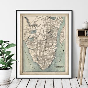 1898 Charleston Map Print: Vintage South Carolina Wall Art