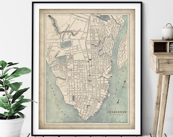 1898 Charleston, SC Vintage Map Fine Art Print