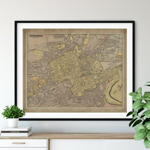 1901 Edinburgh Map Print, vintage Map Art, Antique Map, Old Map, Edinburgh Scotland Map, Edinburgh Print, Edinburgh Art, Scotland Gift