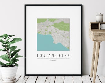 Los Angeles CA Map Print - Modern Los Angeles Art, Minimalist Los Angeles Print, Los Angeles Gifts, Los Angeles California Wall Art, LA Map