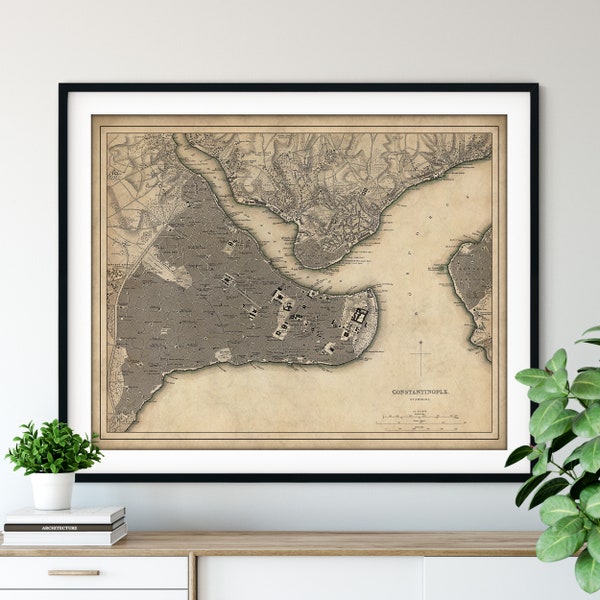 1840 Constantinople Map Print - Vintage Map Art, Antique Map, Old Map Poster, History Buff Gift, History Teacher Wall Art, City Street Map