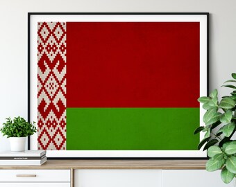 Belarus Flag Art, Belarus Flag Print, Flag Poster, Country Flags, Flag Painting, Poster, Wall Art, Wall Decor, Gifts, Industrial, Vintage