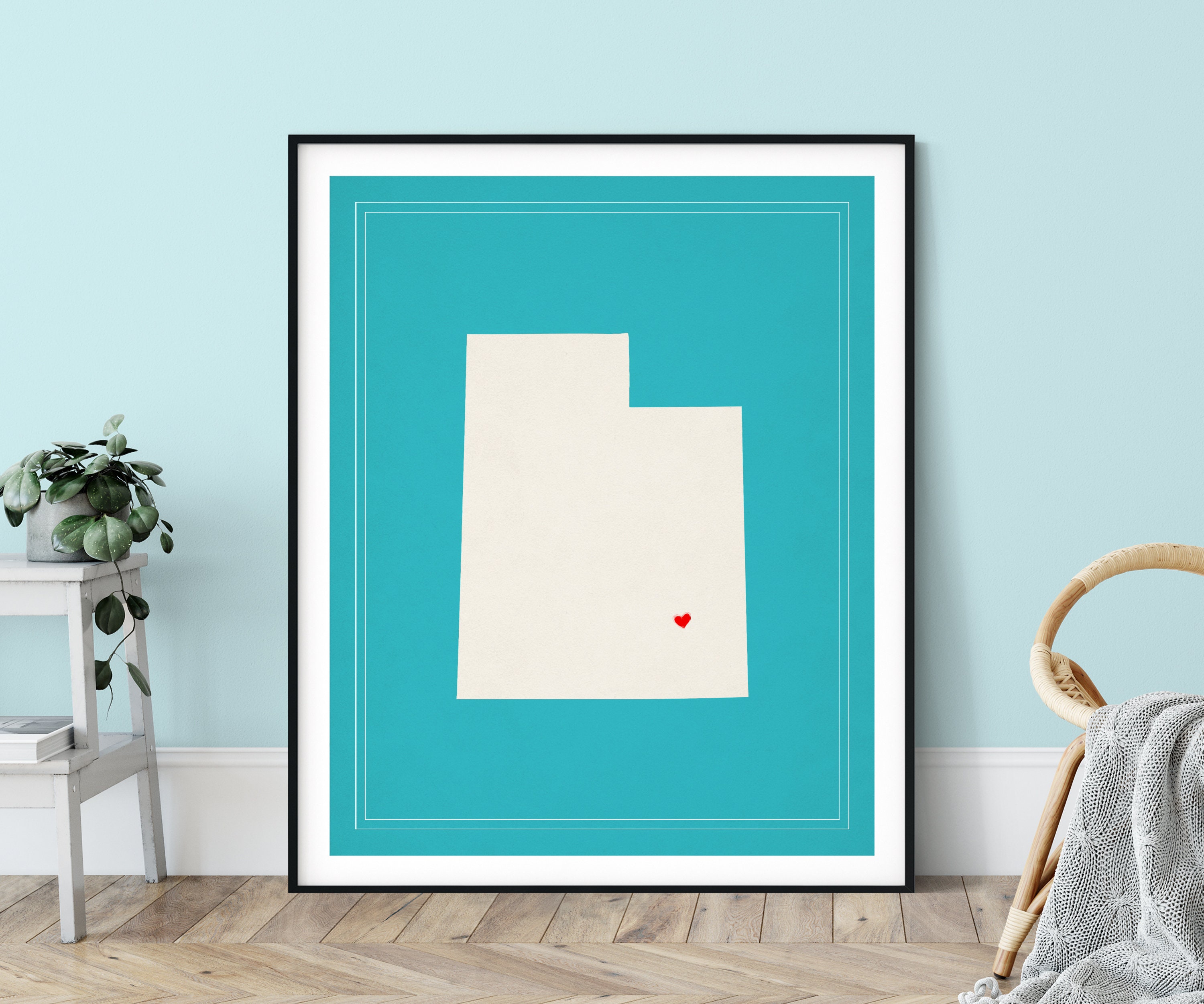 Custom Utah State Art, Customized State Map Art, Personalized Gift