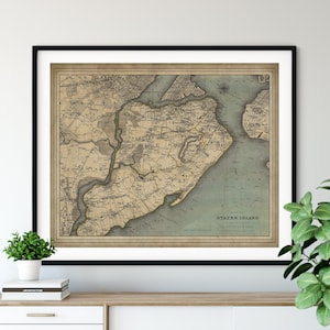 1893 Staten Island New York Carte, vintage Map Art, Antique Map Print, Staten Island Map, Old Map, New York Wall Art, Richmond County NY, Gift