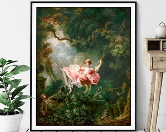 The Swing Print - Jean-Honoré Fragonard, 18th Century Painting, Antique Art, Vintage Wall Art, French Art, Renaissance Painting, Gifts