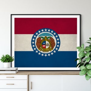 Missouri Flag Art, Missouri Flag Print, Missouri State Flag Poster, Missouri Poster, Patriotic Gifts, Missouri State Pride, Living Room Art