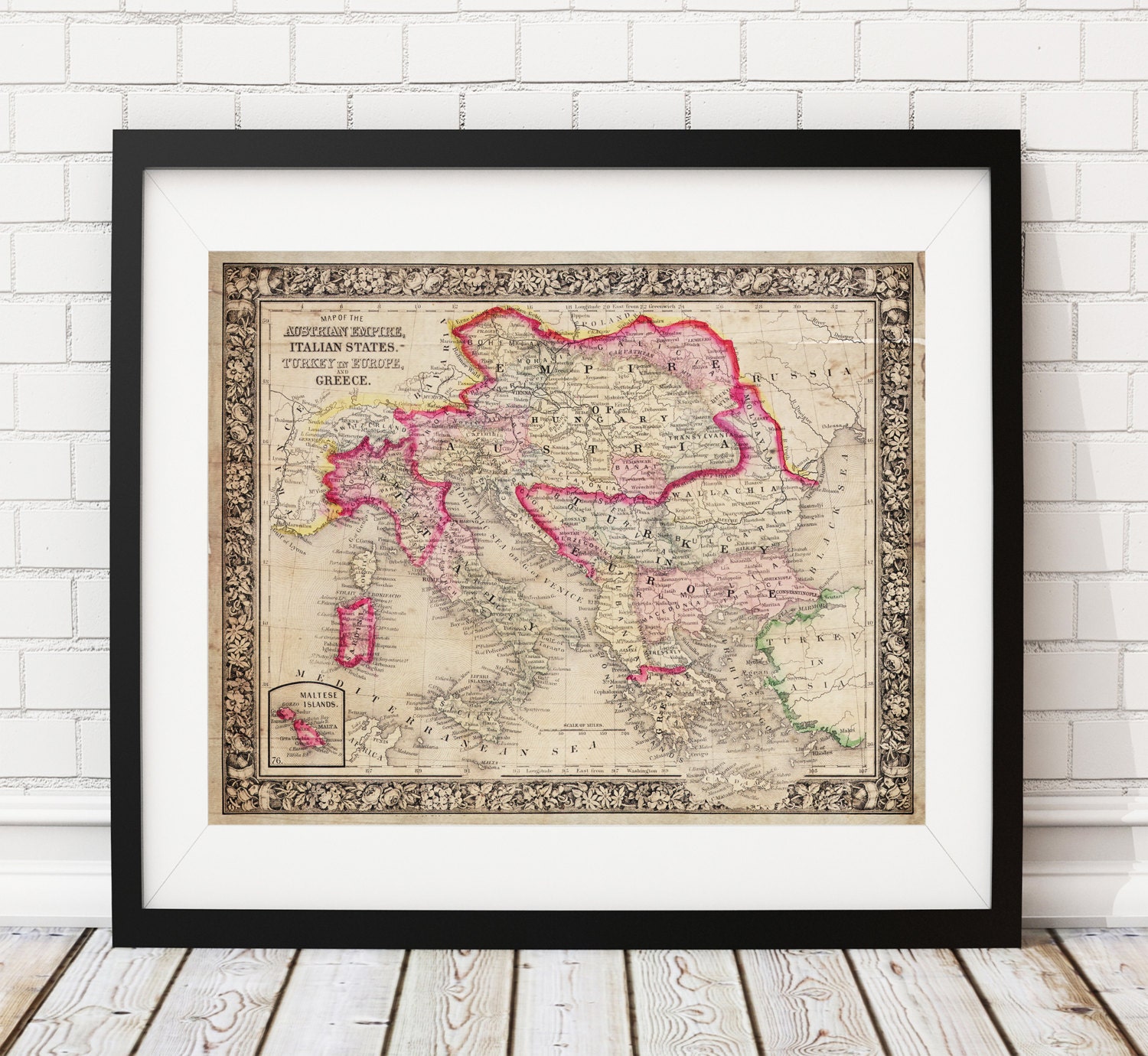 1864 Austrian Empire Map Austria Map Italy Map Turkey Map
