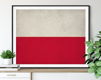 Poland Flag Art, Poland Flag Print, Polish Flag Poster, Country Flags, Flag Painting, Wall Art, Gifts, Poland Art, Polish Poster, Polish Art
