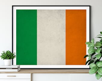 Ireland Flag Art, Ireland Flag Print, Irish Flag Poster, Flag Painting, Irish Poster, Dublin, Irish Gifts, Ireland Print, Ireland Painting