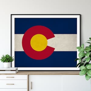 Colorado Flag Art, Colorado Flag Print, Flag Poster, State Flags, Colorado Print, Housewarming Gift Idea, Flag Painting, Colorado Art