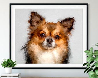 Chihuahua Print, Chihuahua Art, Chihuahua Gifts, Dog Portrait, Cute Pet Oil Painting, Dog Lover Gift, Dog Decor, Dog Mom, Dog Dad Artwork