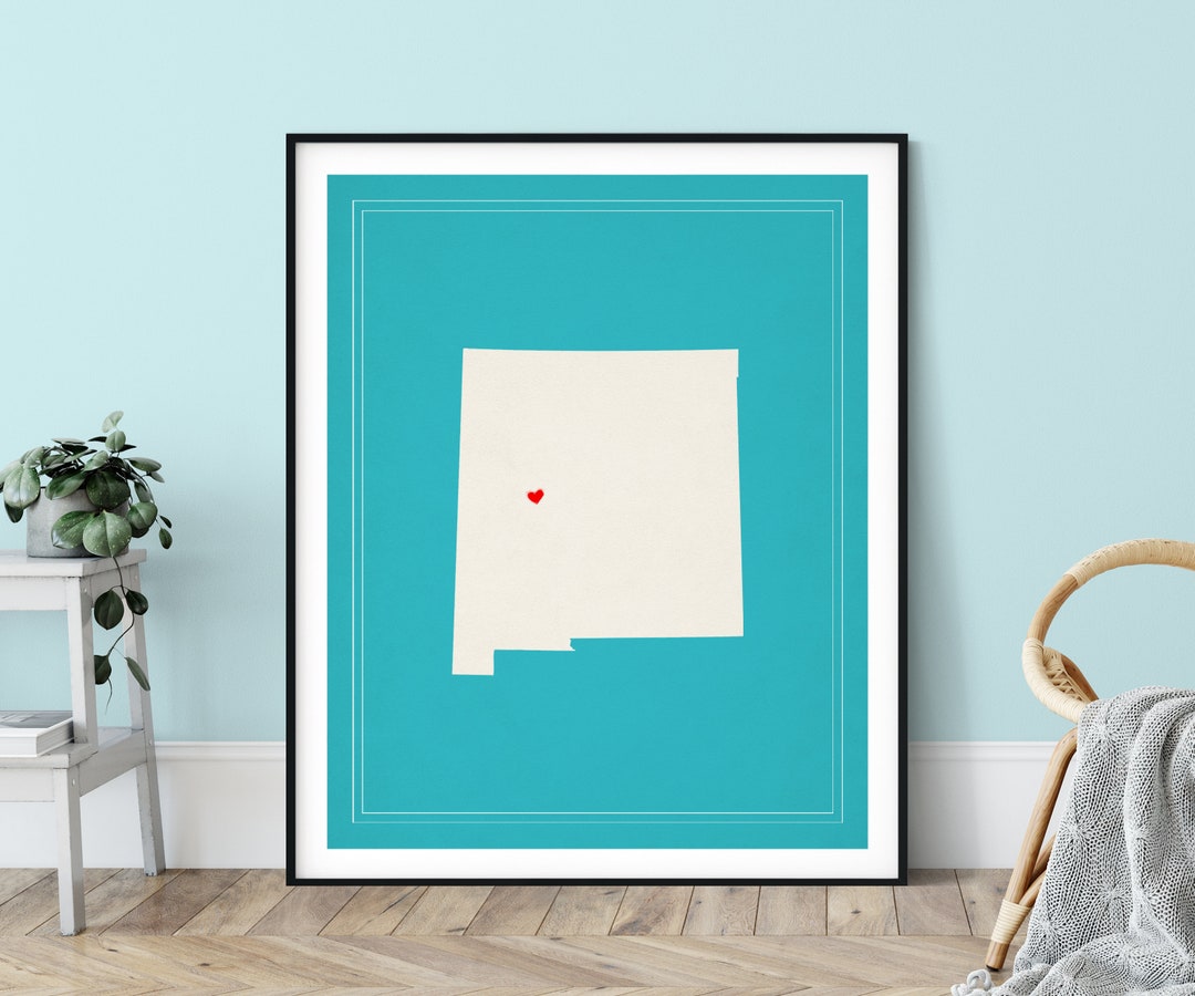 Custom New Mexico State Art Customized State Map Art Etsy