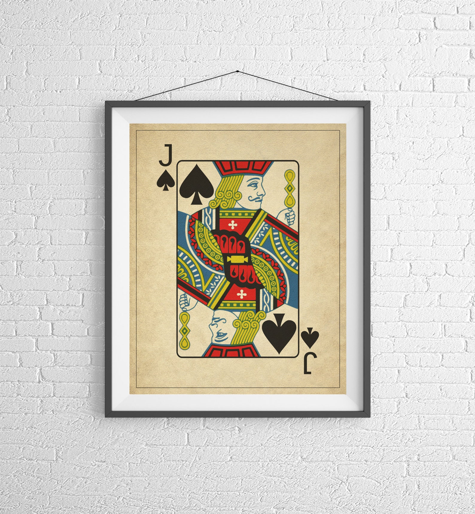 Jack of Spades Playing Card Art Game Room Decor Game Room Etsy