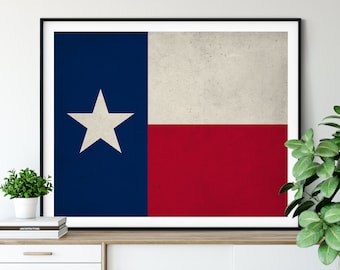 Texas Flag Art, Texas Flag Print, Flag Poster, State Flag, Texas Art, Texan Gifts, Texas Print, Texas Wall Art, Texas Poster, Texas Painting