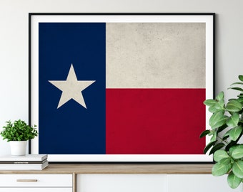 Texas Flag Art, Texas Flag Print, Flag Poster, State Flag, Texas Art, Texan Gifts, Texas Print, Texas Wall Art, Texas Poster, Texas Painting