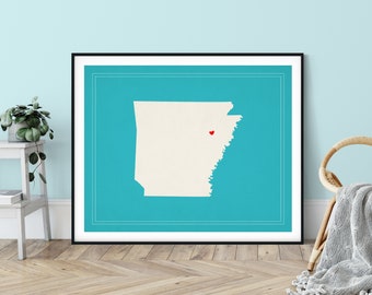 Custom Arkansas State Art, Customized State Map Art, Personalized Gift, Arkansas Art, Heart Map, Arkansas Map, Love Map, Arkansas Print