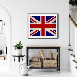 United Kingdom Flag Art Print: Vintage UK Union Jack Wall Decor - Etsy