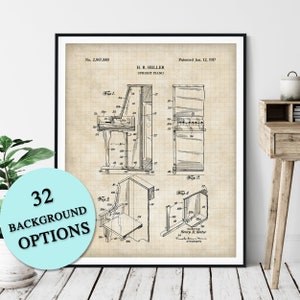 Upright Piano Patent Print: Customizable Music Blueprint Wall Art