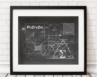 Math Print, Math Classroom Decor, Math Poster, Math Teacher Gift, Math Gifts, Math Art Print, Mathematics Equation, Math Nerd, Math Geek Art