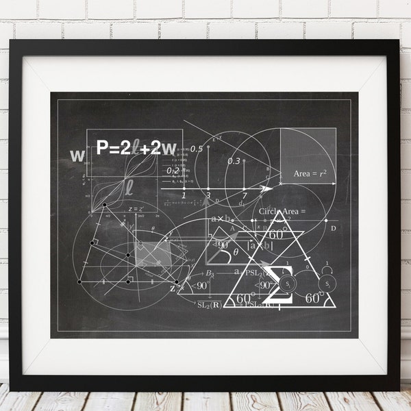 Math Print, Math Classroom Decor, Math Poster, Math Teacher Gift, Math Gifts, Math Art Print, Mathematics Equation, Math Nerd, Math Geek Art