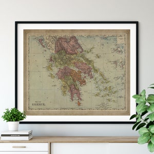 1897 Greece Map Print: Vintage Greek Wall Art