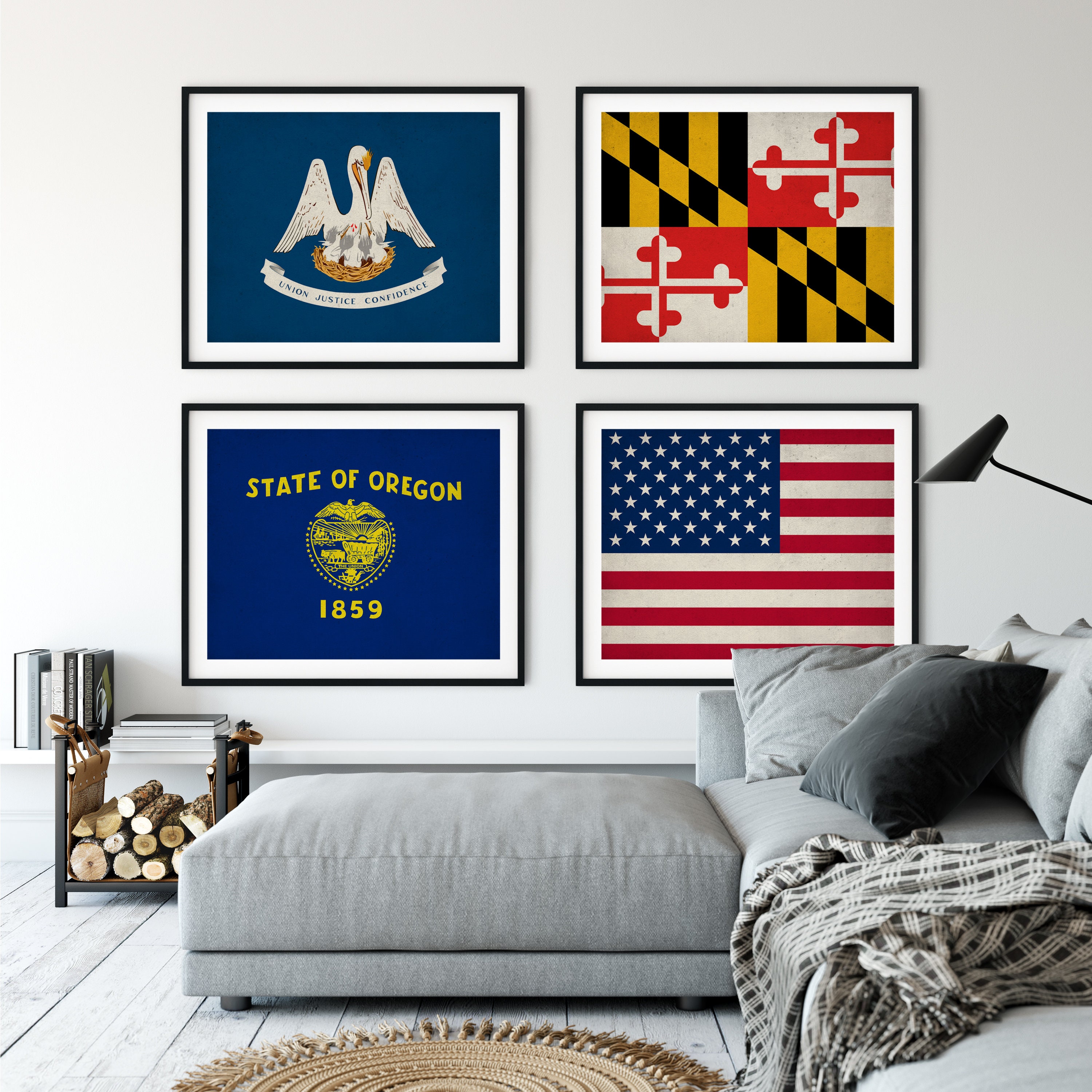 Louisiana Flag Art, Louisiana Flag Print, Flag Poster, State Flags, Louisiana Art, Housewarming ...