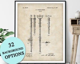 Stilts Patent Print - Customizable Blueprint Plan, Stilt Walker Print, Carnival Stunt Performer Poster, Circus Act Art, Artwork Gift