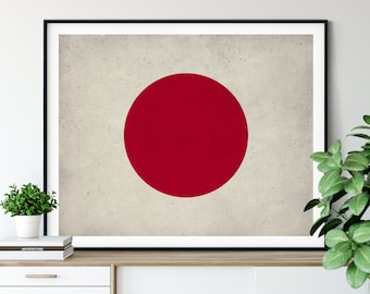 Japan Flag Art, Japan Flag Print, Japanese Flag Poster, Country Flags, Japanese Painting, Japan Flag Poster, Japanese Art, Japanese Gifts