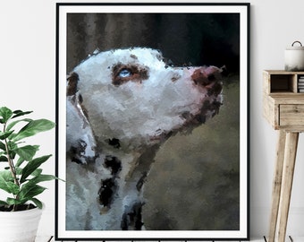 Dalmatian Print, Dalmatian Art, Dalmatian Gifts, Dog Portrait, Cute Pet Oil Painting, Dog Lover Gift, Dog Decor, Dog Mom, Dog Dad Wall Art