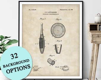 Juggling Club Patent Print - Customizable Blueprint Plan, Jugglers Pin Print, Carnival Stunt Performer Poster, Circus Act Art, Juggling Gift