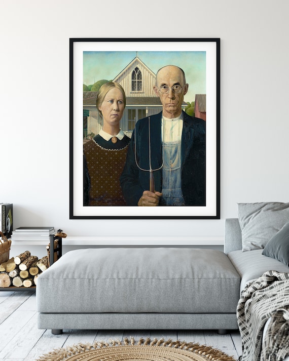 American Gothic Art Print by Grant Wood: Famous 20th Century