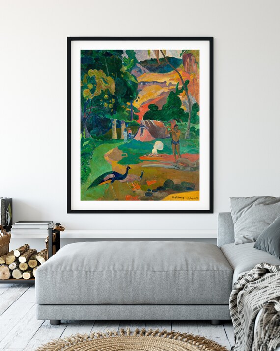 Paul Gauguin 'landscape With Peacock' Print: Tropical Tahitian