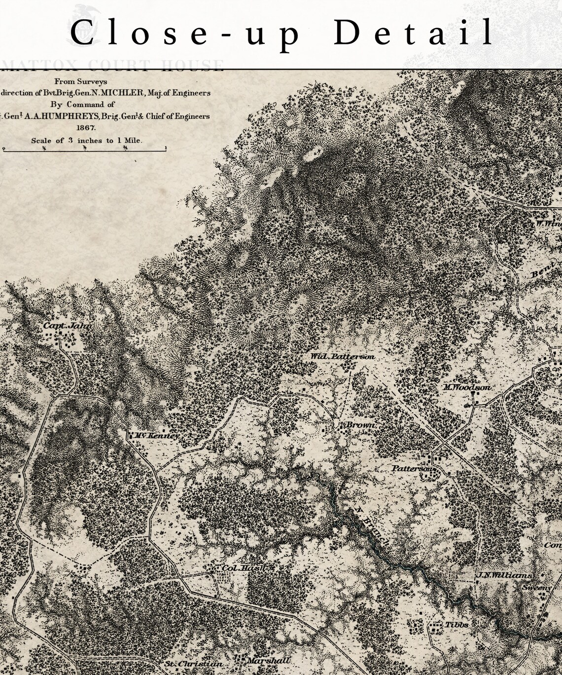 1867 Appomattox Court House Map Print Vintage Civil War Etsy